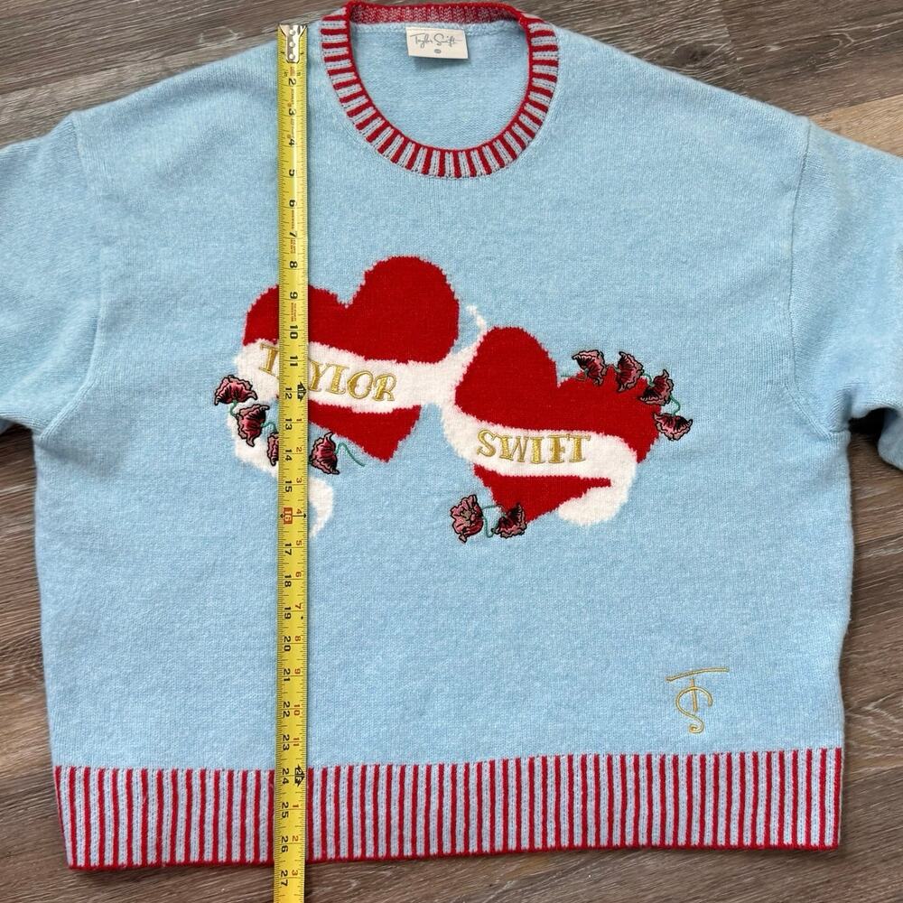 Taylor Swift Blue Sweater Hearts TS Logo 2XL - Picture 11 of 13